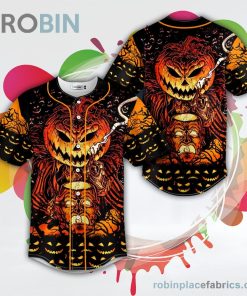 happy halloween pumpkin skull baseball jersey rb906951 lb8lM
