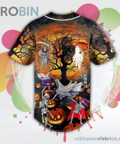 Happy Halloween Skull Baseball Jersey RB4953 Happy Halloween Skull Baseball Jersey RB4953