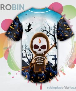 Happy Halloween Skull Baseball Jersey RB9815 Happy Halloween Skull Baseball Jersey RB9815