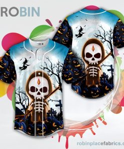 happy halloween skull baseball jersey rb981549 EvBkS