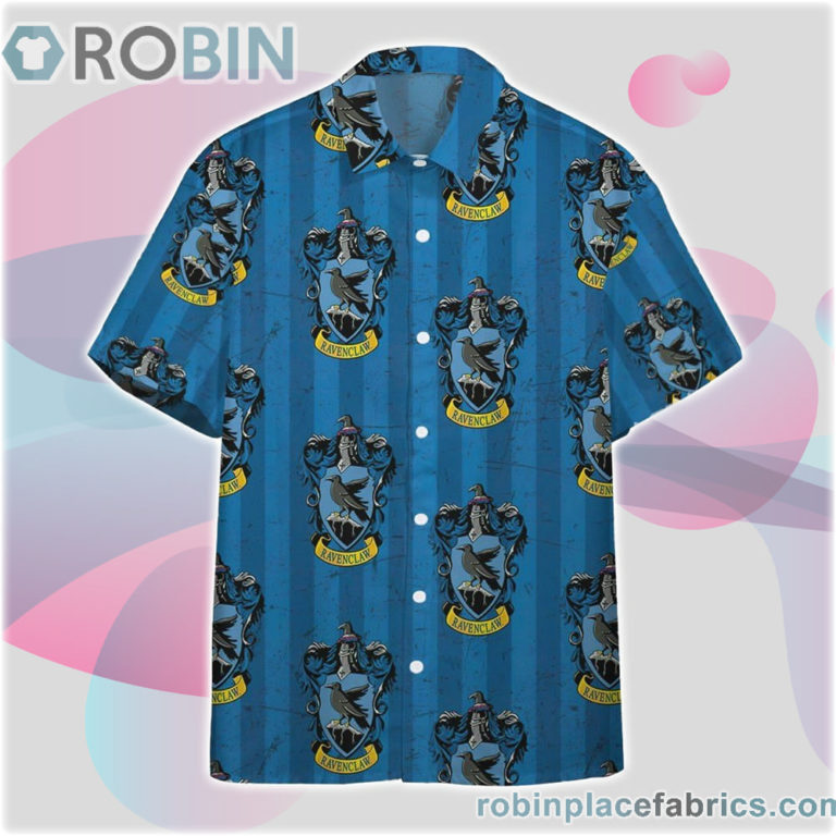 Harry Potter Hogwarts Ravenclaw House Pride Crests Hawaiian Shirts, Casual Short Sleeve Shirt