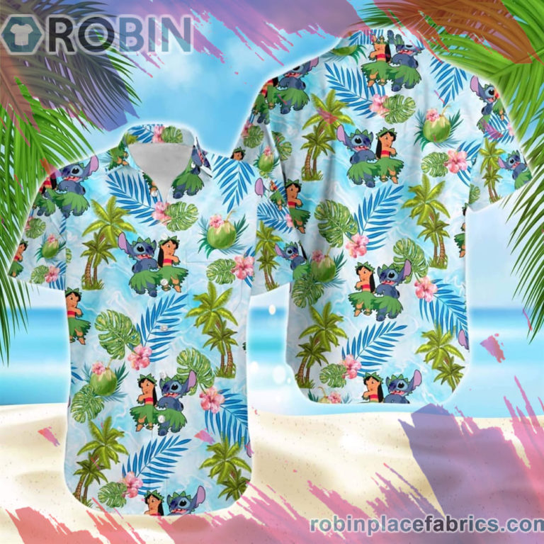 Hawaiian Shirt Women Lilo & Stitch Disney Hawaiian Shirt, Casual Short Sleeve Shirt