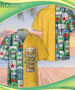 Heineken Beer Short Sleeve Button Down Hawaiian Shirt