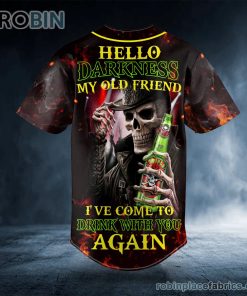 hello darkness my old friend skull custom baseball jersey 284 sZGBb