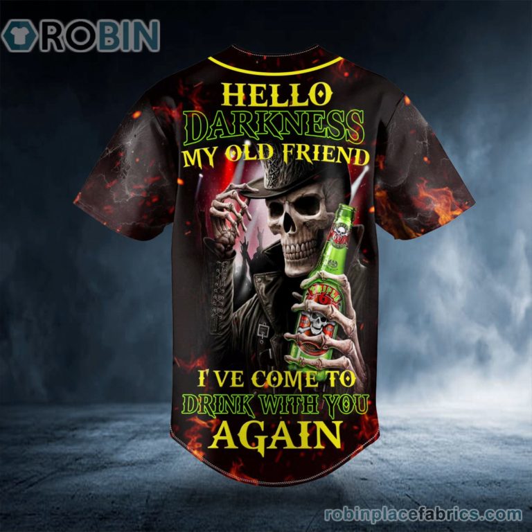 Hello Darkness My Old Friend Skull Custom Baseball Jersey