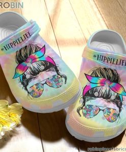 Hippie Clog Whitesole Hippie Life Crocs Crocband Clog 3D Crocs Print Full