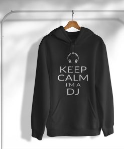 hoodie con scritta keep calm im a dj divertente deejay disc jockey maglietta auypj