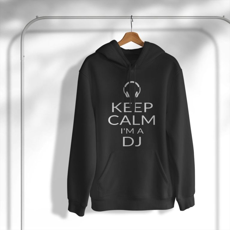Con Scritta ‘keep Calm I’m A Dj’ Divertente Deejay Disc Jockey Maglietta Shirt