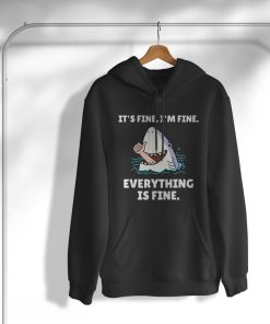 hoodie funny shark attack itE28099s fine iE28099m fine everything is fine ZdqWu