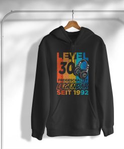 hoodie level 30 years birthday shirt man gamer 1992 birthday R8OM6