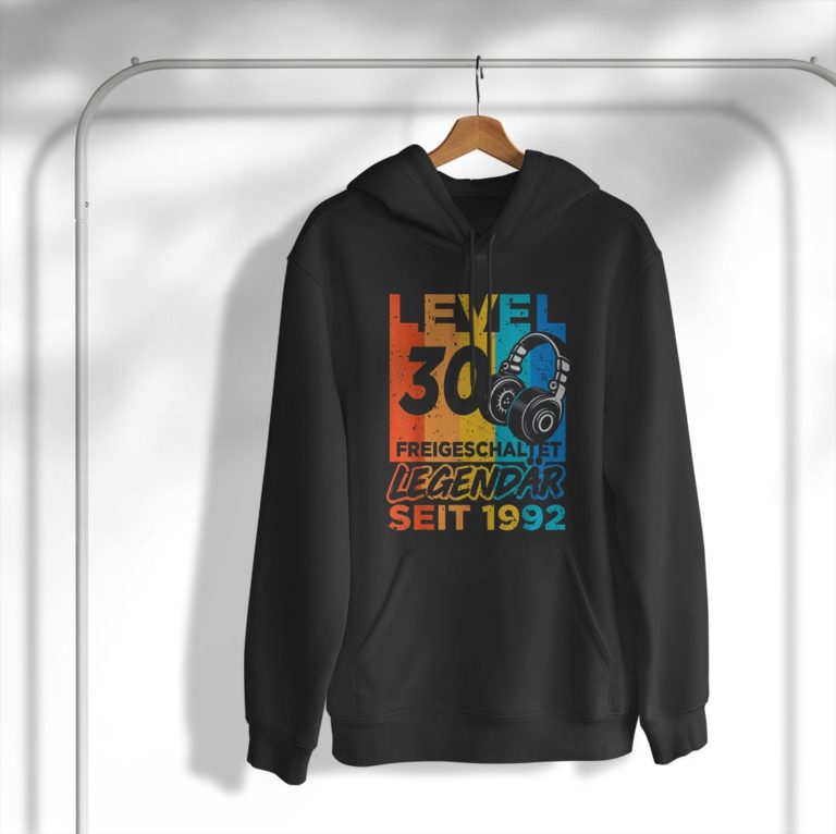 Level 30 Years Birthday Shirt Man Gamer 1992 Birthday Shirt