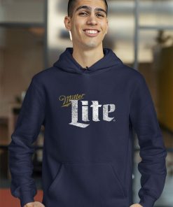 hoodie miller lite beer distressed text logo fhVHg