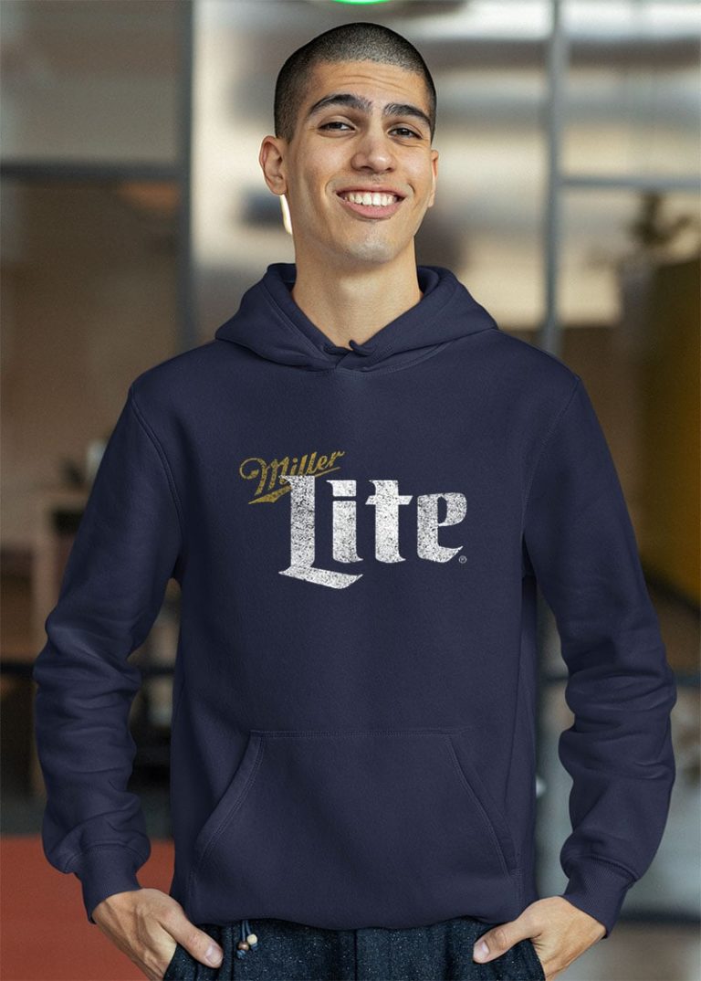 Miller Lite Beer Distressed Text Logo Shirt