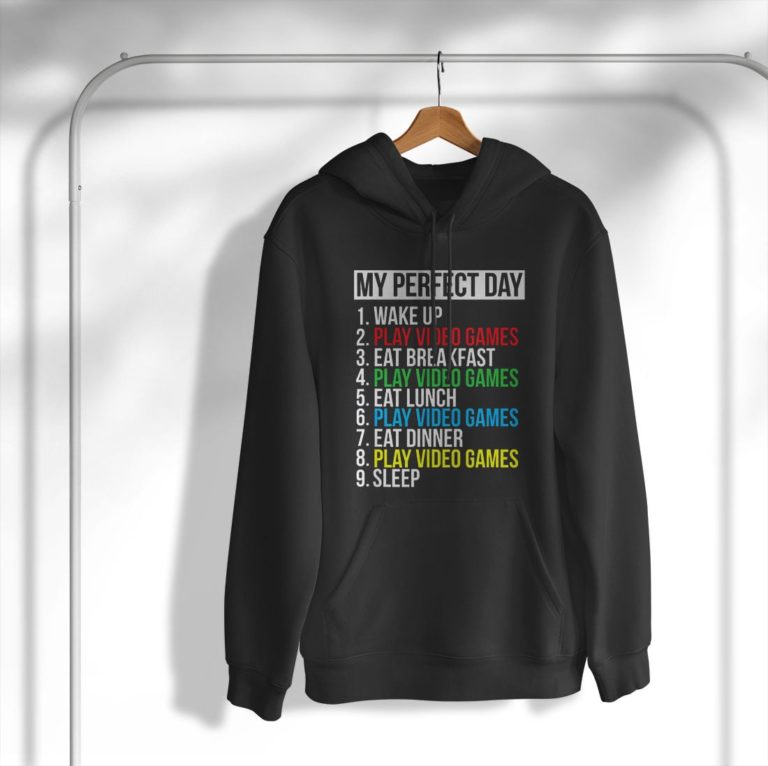 My Perfect Day Video Games Funny Cool Gamer Shirt