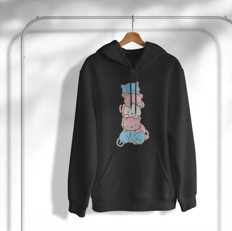 Trans Pride Flag Kawaii Cat Cute Transgender Shirt