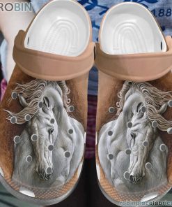 Horse Clog White Horse Crocs Crocband Clog 3D Crocs Print Full
