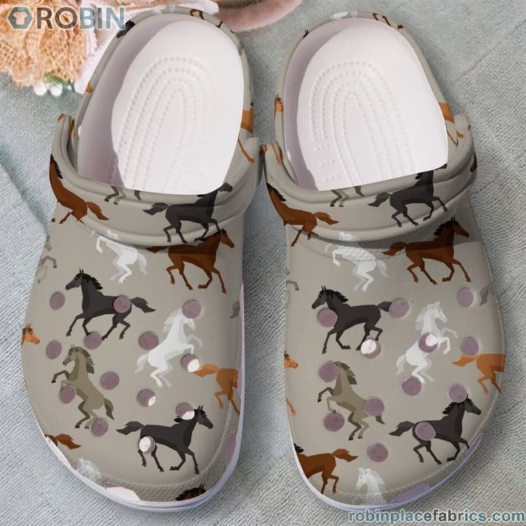 Horse Clog Whitesole Vintage Crocs Crocband Clog 3D Crocs Print Full
