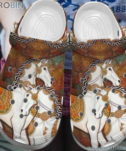 Horse Clog Whitesole Vintage Crocs Crocband Clog 3D Crocs Print Full