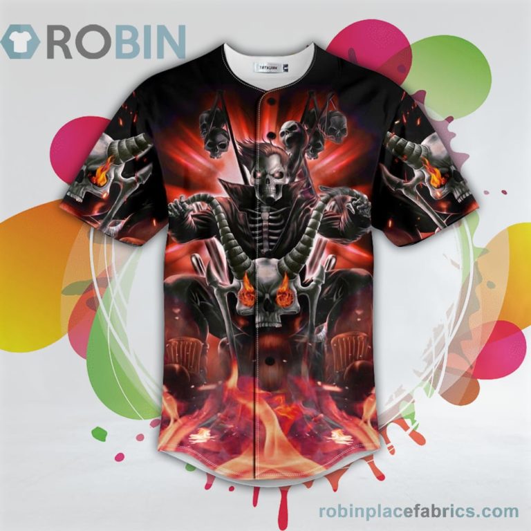 Hunter Killer Biker Fire Racer Skull Baseball Jersey RB3733