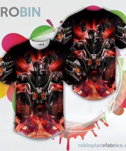 hunter killer biker fire racer skull baseball jersey rb373348 eLTrV