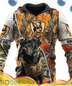 hunting dog all over print aop shirt zip hoodie O4KQJ