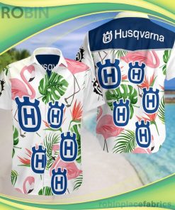 Husqvarna Group Short Sleeve Button Down Hawaiian Shirt
