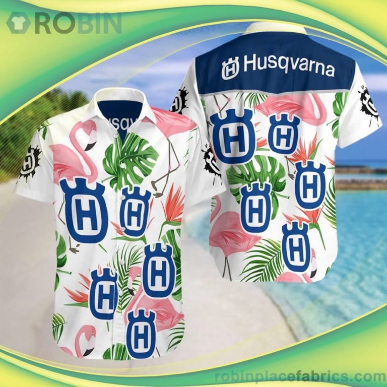Husqvarna Group Short Sleeve Button Down Hawaiian Shirt