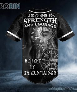 i asked odin for strength shieldmaiden viking custom baseball jersey 281 ywFoq