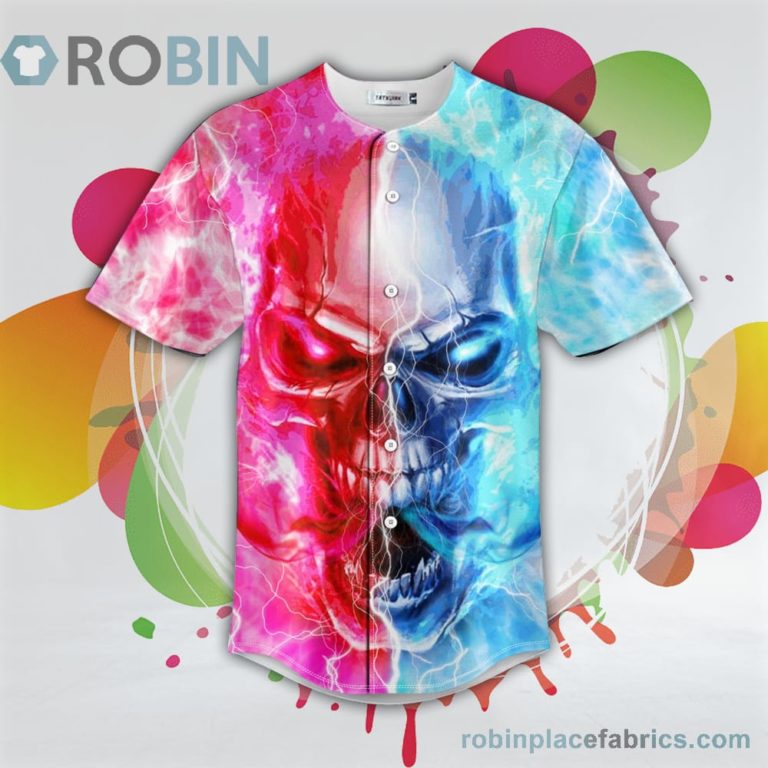 Ice Fire Skull Baseball Jersey RB2661