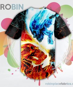 Ice Fire Skull Baseball Jersey RB6906 Ice Fire Skull Baseball Jersey RB6906