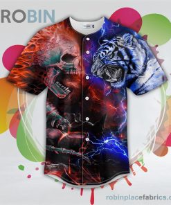 ice tiger fire skull baseball jersey rb3566132 zxJmO