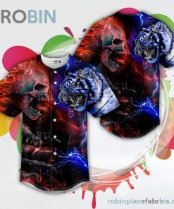 ice tiger fire skull baseball jersey rb356644 zG3sb