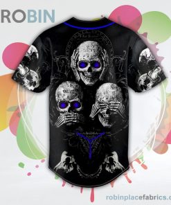 IDC IDK IDGAF Blue Skull Baseball Jersey RB3287 IDC IDK IDGAF Blue Skull Baseball Jersey RB3287