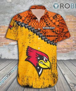 illinois state redbirds casual button down hawaiian shirt grunge polynesian tattoo ncaa 1 8vIyT