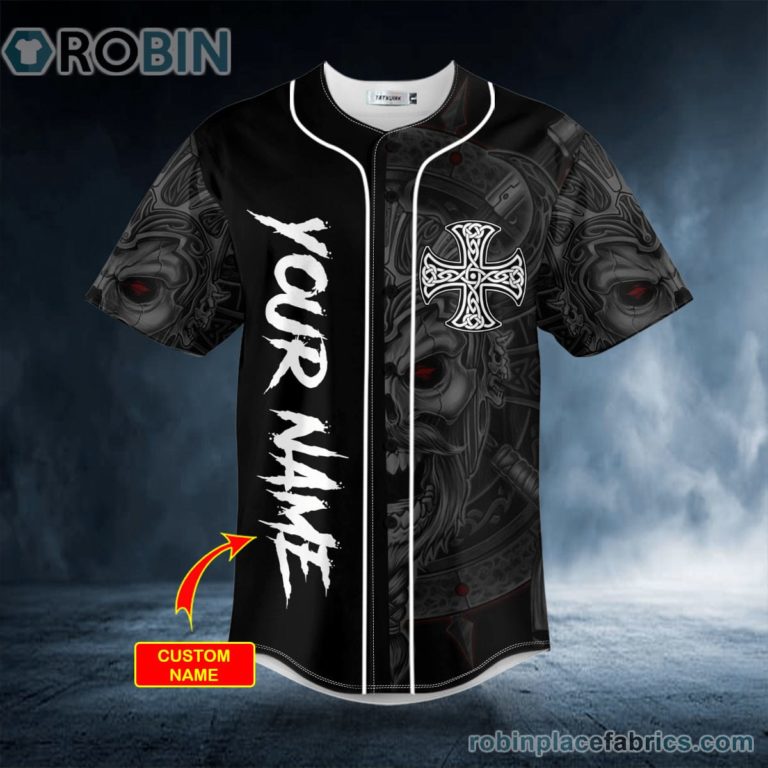 Immortal Warrior Viking White Tattoo Custom Baseball Jersey