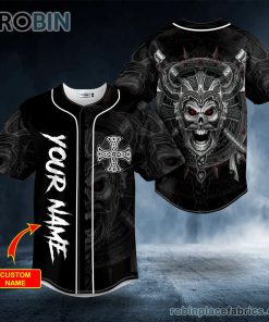 immortal warrior viking white tattoo custom baseball jersey 77 Sln6B