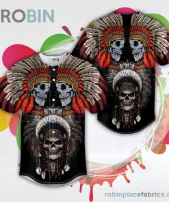 indian skull tattoo baseball jersey rb110242 XBGgO