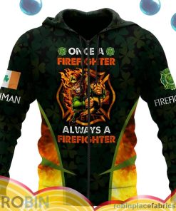 irish st.patrick day firefighter all over print aop shirt zip hoodie AyHyX