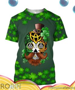 irish st.patrick day irish skull all over print aop shirt t shirt t0Y1q