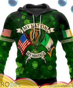 irish st.patrick day my nation my heritage all over print aop shirt hoodie lGwr8