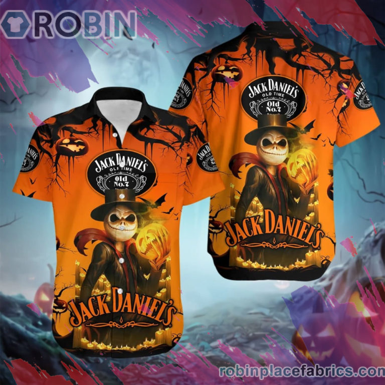 Jack Skellington Daniel?s Halloween Hawaiian Shirt, Casual Short Sleeve Shirt