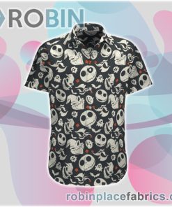 Jack Skellington Hawaiian Shirt Nightmare Before Christmas, Casual Short Sleeve Shirt