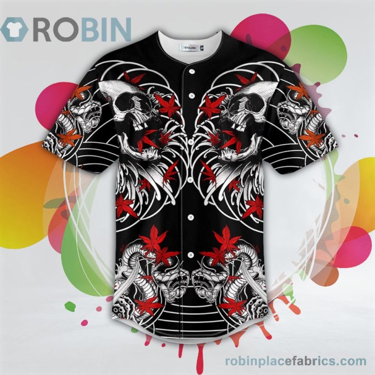 Japanese Oni Demon Skull Baseball Jersey RB8080
