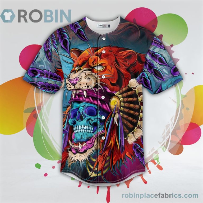 Japanese Tiger Tattoo Skull Baseball Jersey RB1355