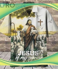 Jesus Is My Savior 3D Short Sleeve Button Down Hawaiian Shirt
