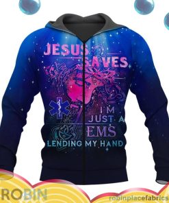 jesus saves all over print aop shirt zip hoodie xPvnN
