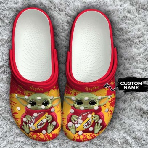 Kansas City Chiefs Baby Yoda Crocs Clog Shoes - RobinPlaceFabrics