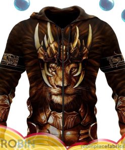 king lion amor all over print aop shirt zip hoodie oPWTK