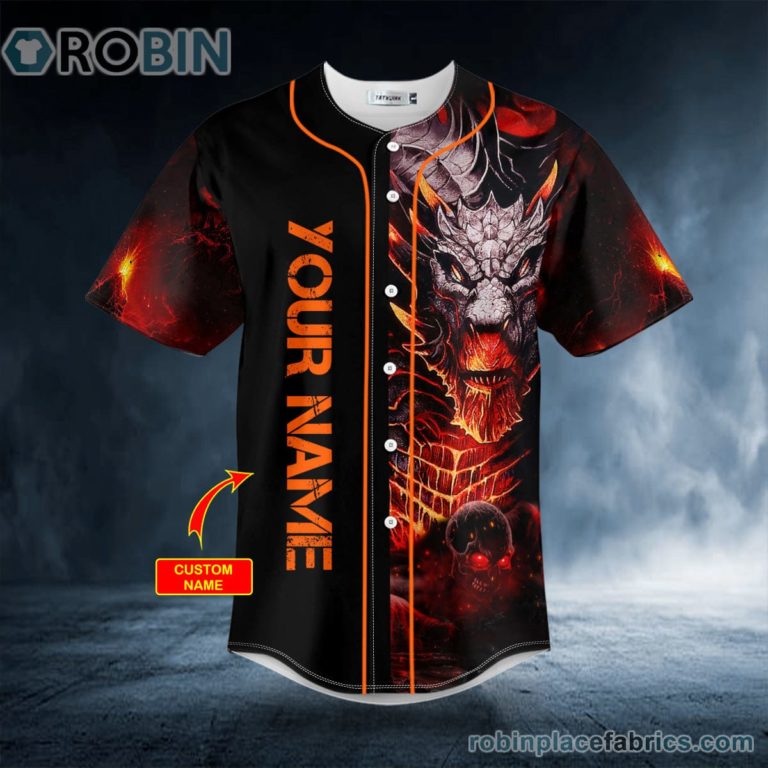 King Of Dragon Skull Custom Baseball Jersey