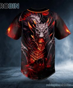 king of dragon skull custom baseball jersey 462 PEfvq